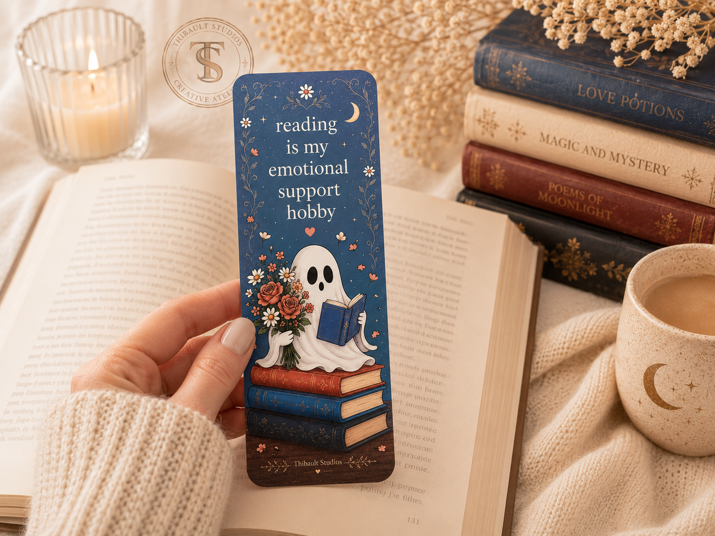 Reading Is My Emotional Support Hobby Ghost Bookmark