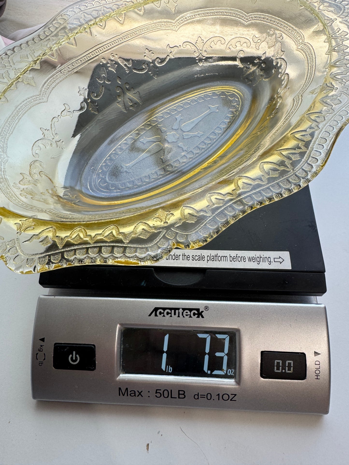Vintage Amber Pressed Glass Oval Serving Bowl