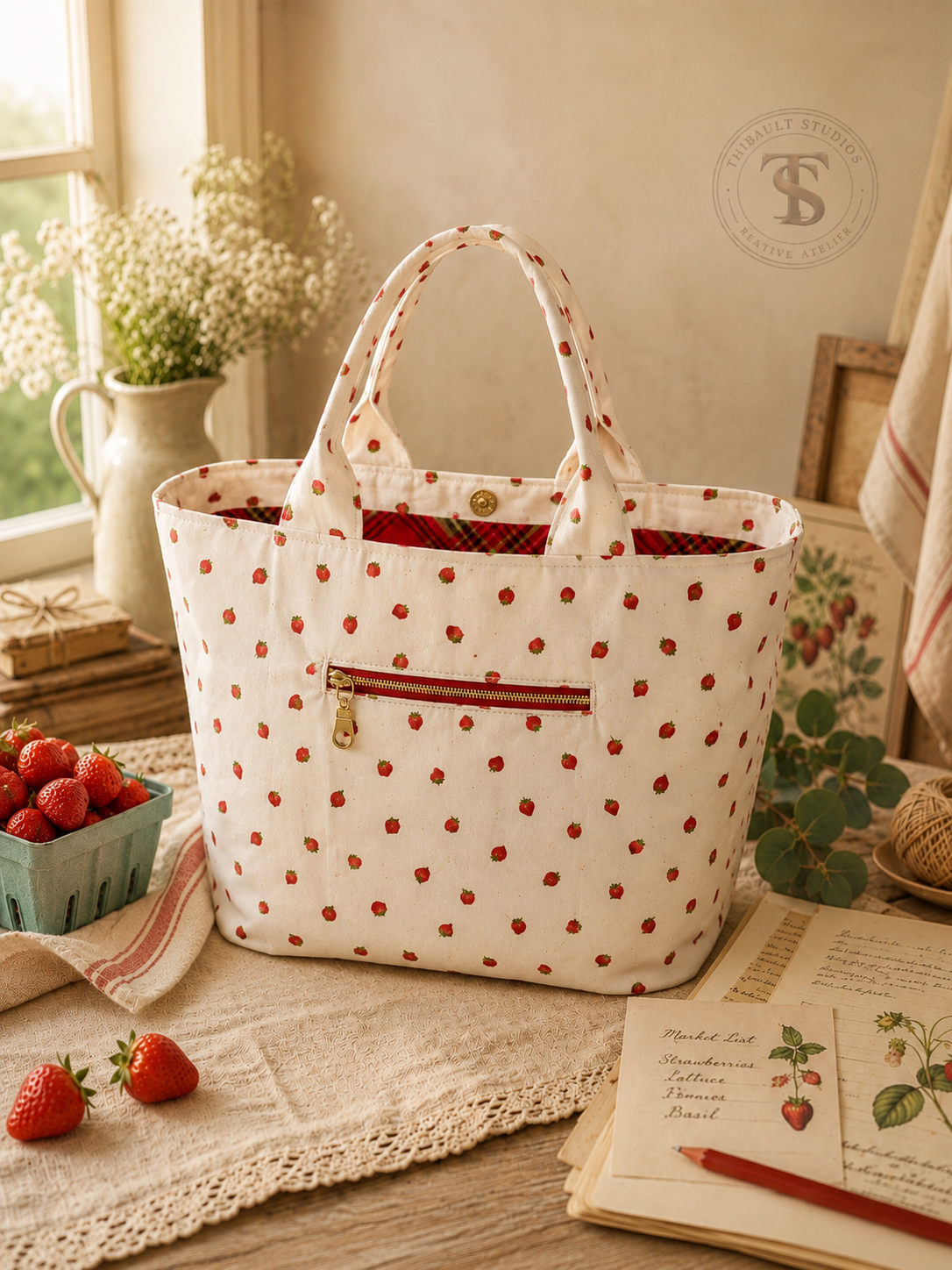 Strawberry Market Tote