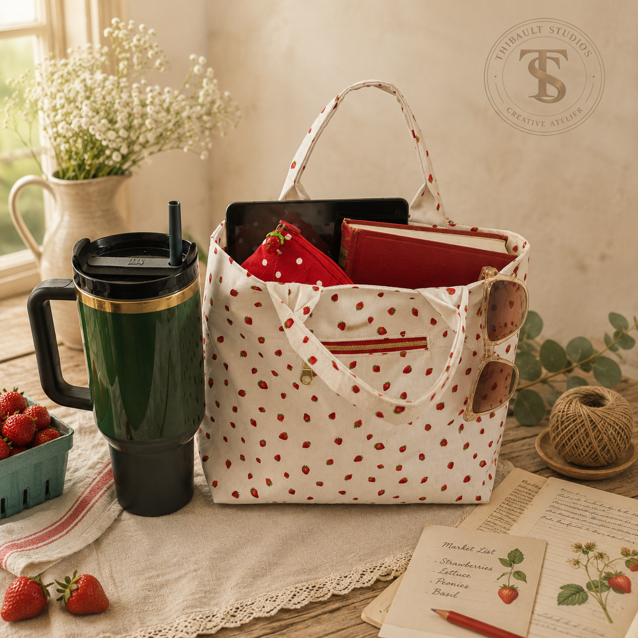 Strawberry Market Tote