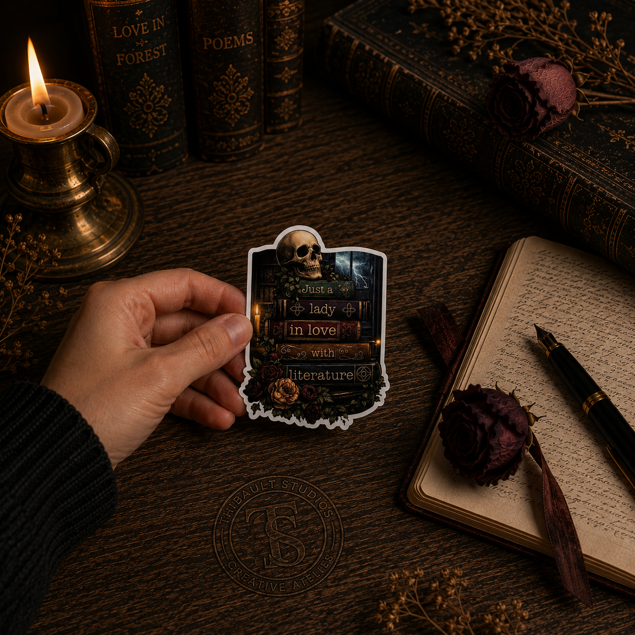 Just A Lady In Love With Literature Sticker