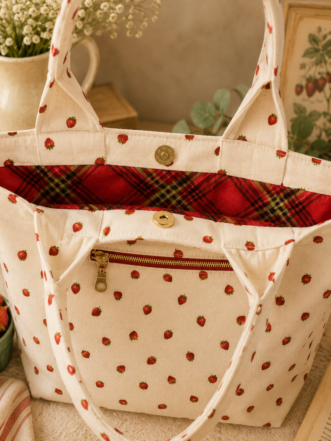 Strawberry Market Tote