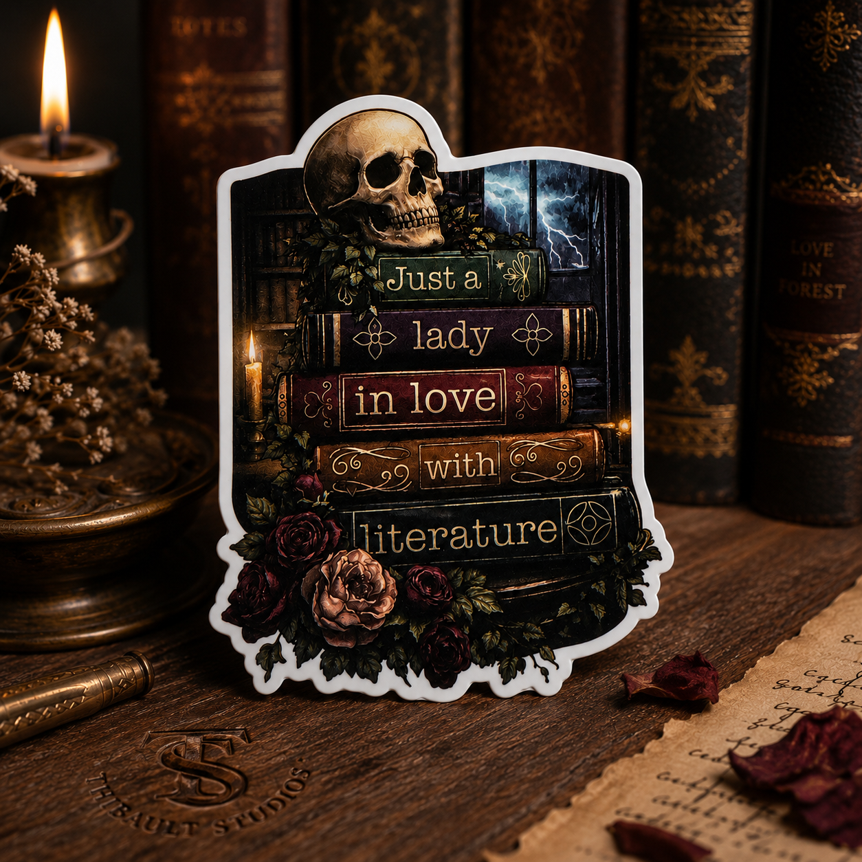 Just A Lady In Love With Literature Sticker