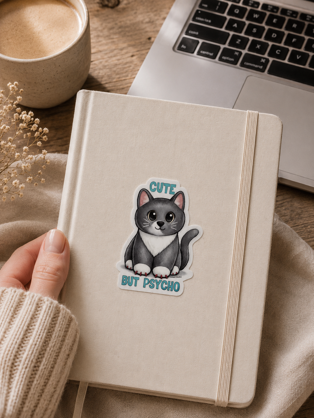 Cute But Psycho Kitty Sticker