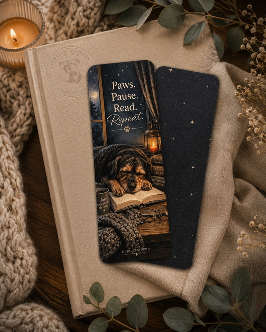Paws. Pause. Read. Repeat. | Bookmark