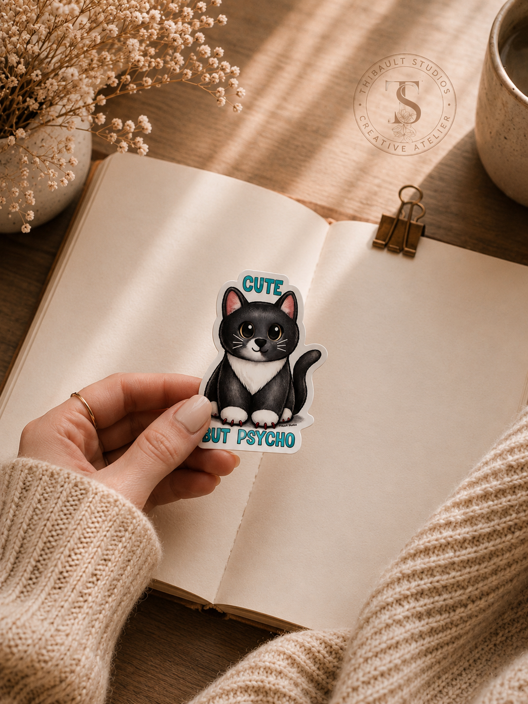 Cute But Psycho Kitty Sticker