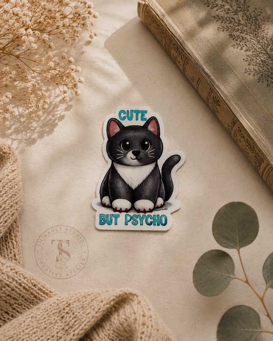 Cute But Psycho Kitty Sticker