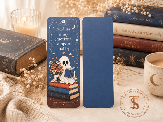 Reading Is My Emotional Support Hobby Ghost Bookmark