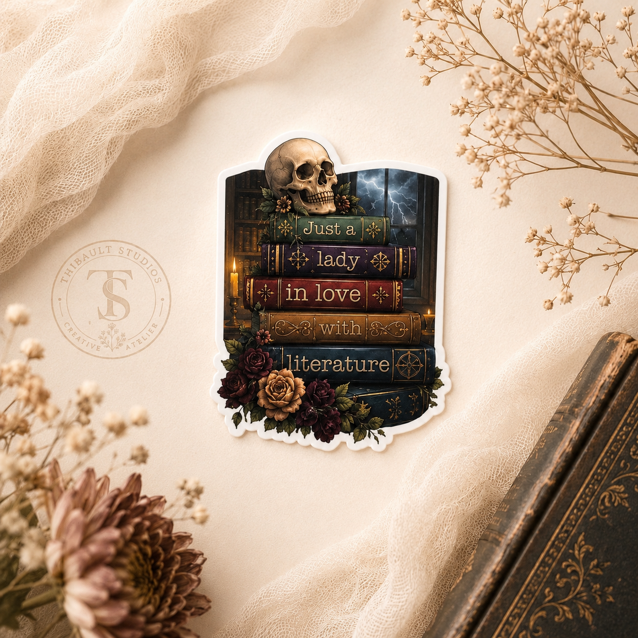 Just A Lady In Love With Literature Sticker