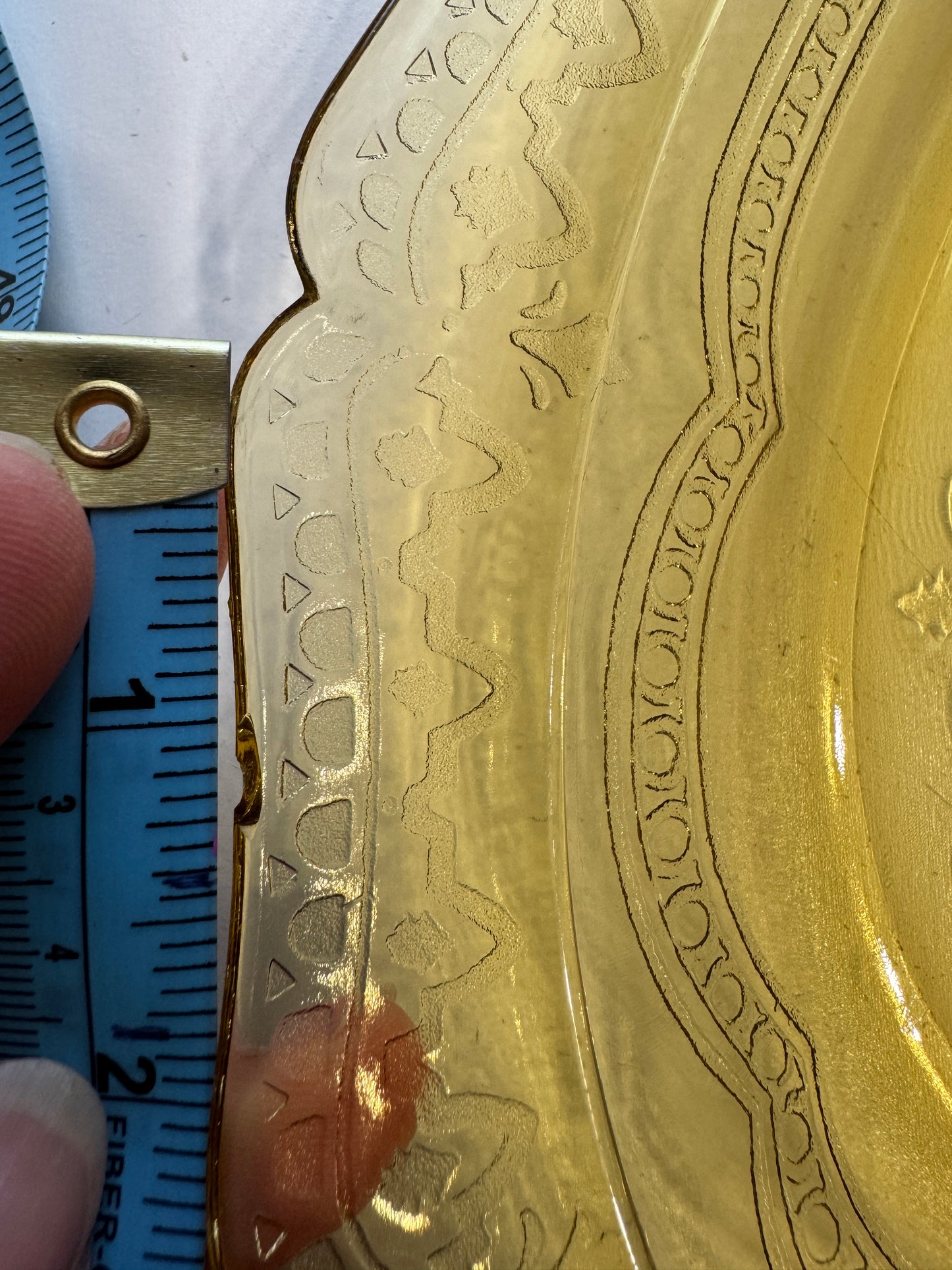 Vintage Amber Pressed Glass Oval Serving Platter